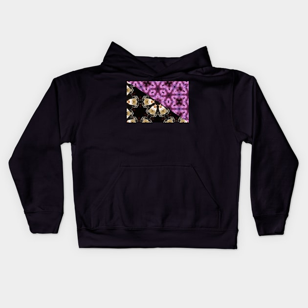 Pink Gold Black Kids Hoodie by Wolf Art / Swiss Artwork Photography